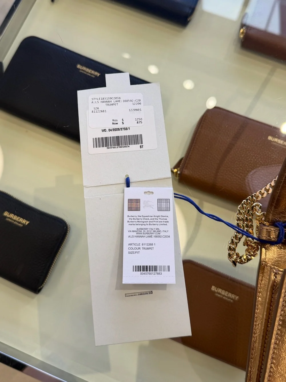Burberry hannah lamé